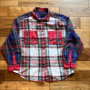 Vtg Eddie Bauer plaid button down shirt